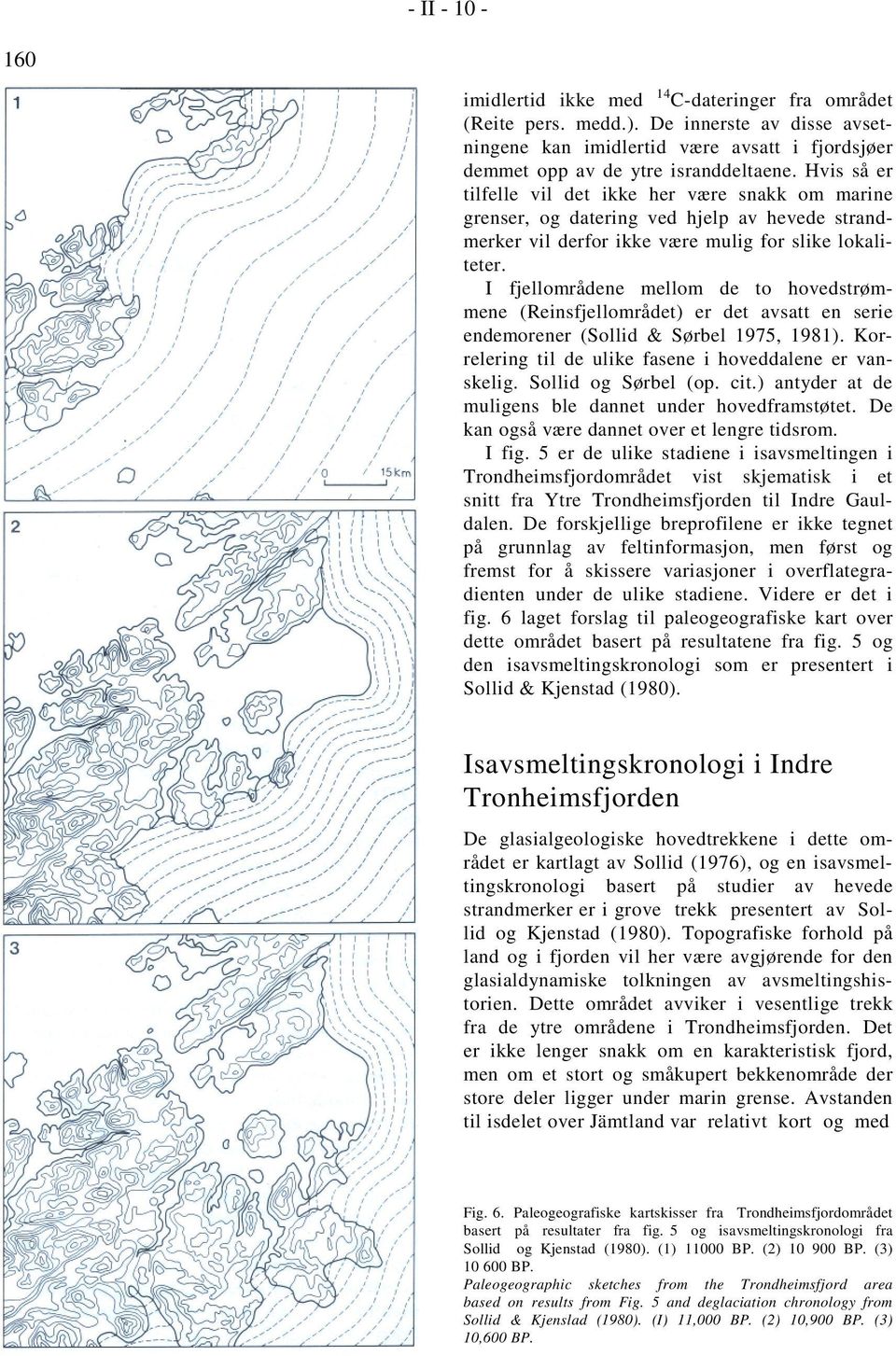 I fjellområdene mellom de to hovedstrømmene (Reinsfjellområdet) er det avsatt en serie endemorener (Sollid & Sørbel 1975, 1981). Korrelering til de ulike fasene i hoveddalene er vanskelig.