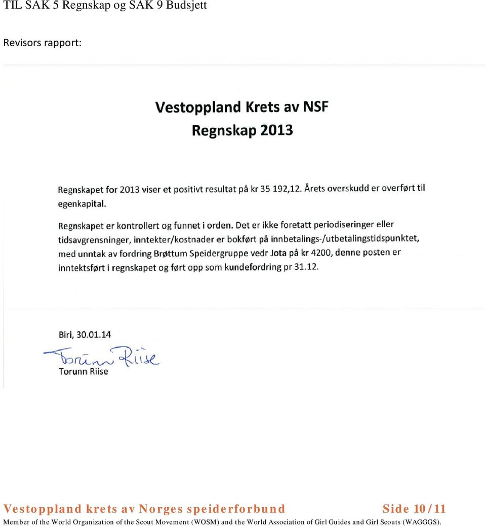 rapport: Vestoppland krets