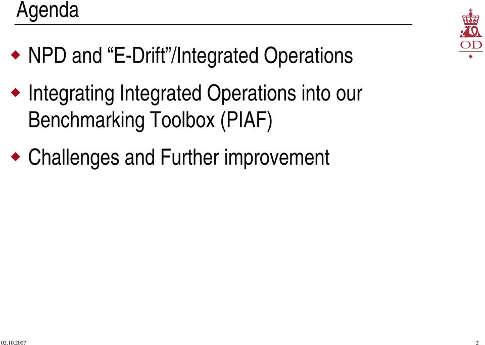 Operations into our Benchmarking Toolbox