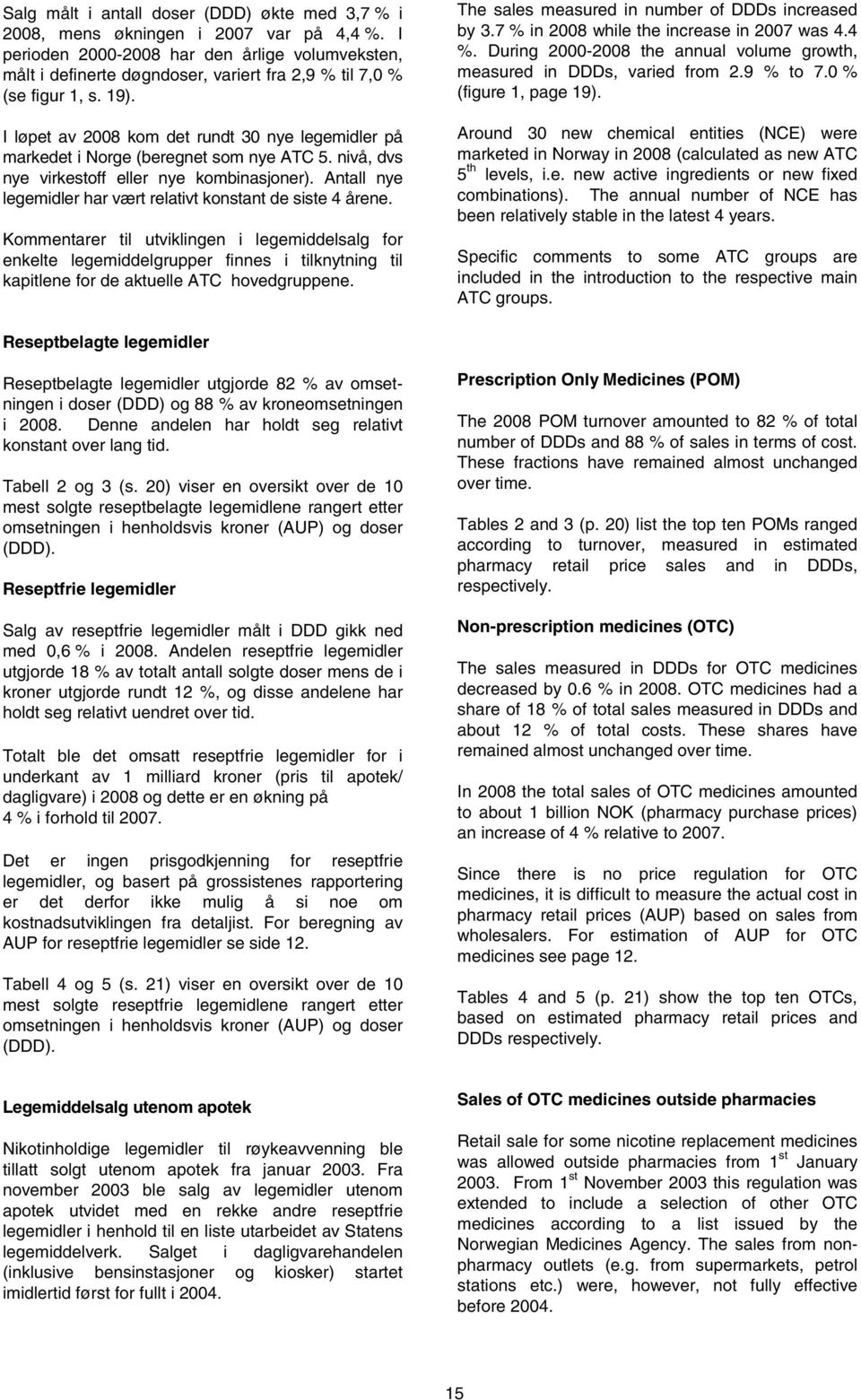 I løpet av 2008 kom det rundt 30 nye legemidler på markedet i Norge (beregnet som nye ATC 5. nivå, dvs nye virkestoff eller nye kombinasjoner).