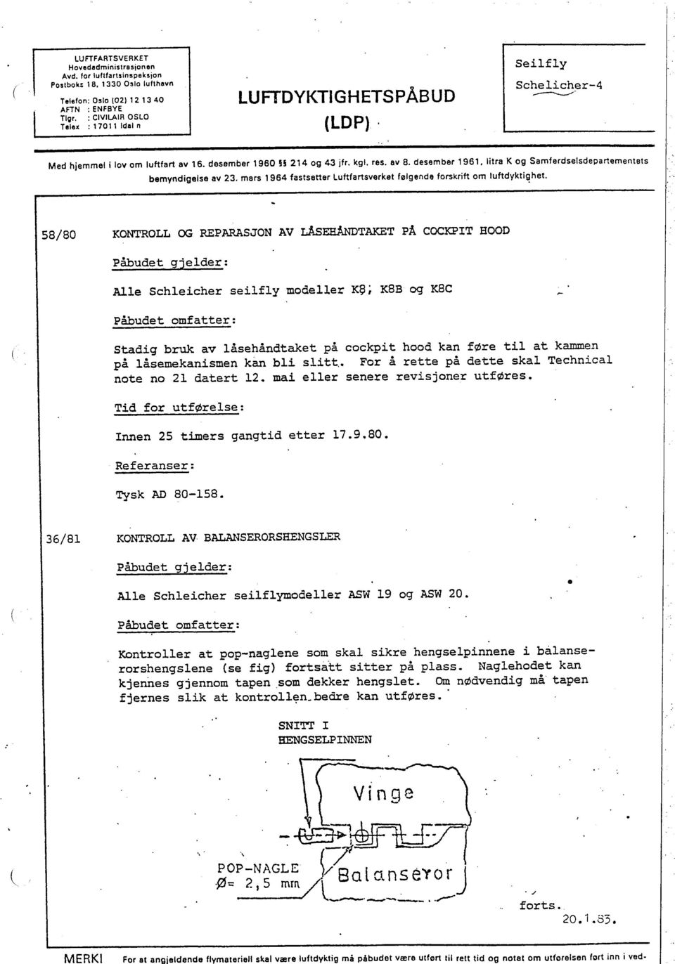 ------_/ Med hjemmel i lov om luftfart av 16. desember 1960 2 i 4 og 43 jfr. kgl. res. av B. desember 1961. litra K og Samferdselsdepartementets bemyndigelse av 23.