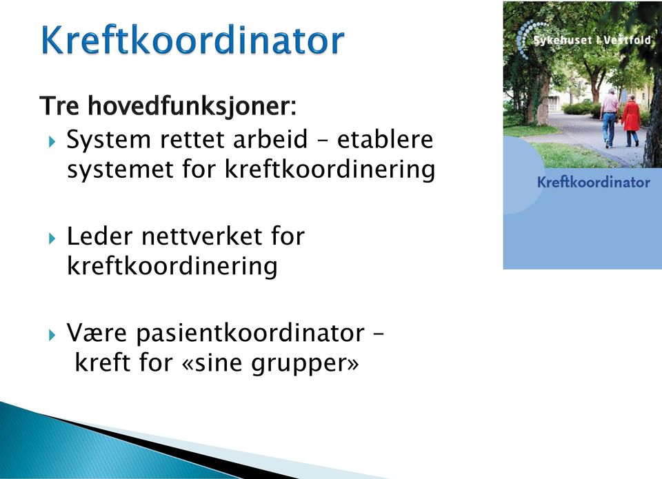 Leder nettverket for kreftkoordinering