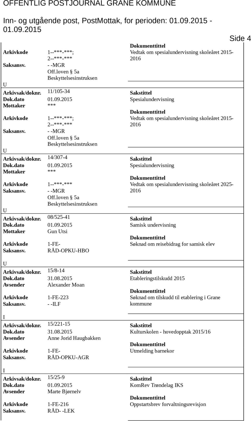 14/307-4 Sakstittel Dok.dato Spesialundervisning Arkivkode 1--***-*** Vedtak om spesialundervisning skoleåret 2025- Arkivsak/doknr. 08/525-41 Sakstittel Dok.