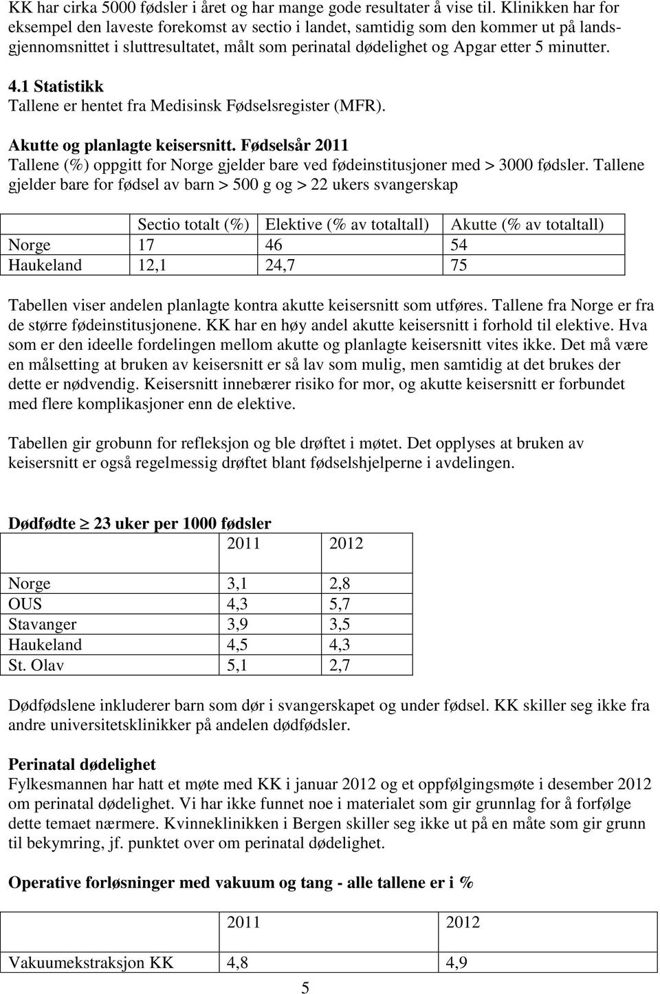 1 Statistikk Tallene er hentet fra Medisinsk Fødselsregister (MFR). Akutte og planlagte keisersnitt. Fødselsår 2011 Tallene (%) oppgitt for Norge gjelder bare ved fødeinstitusjoner med > 3000 fødsler.