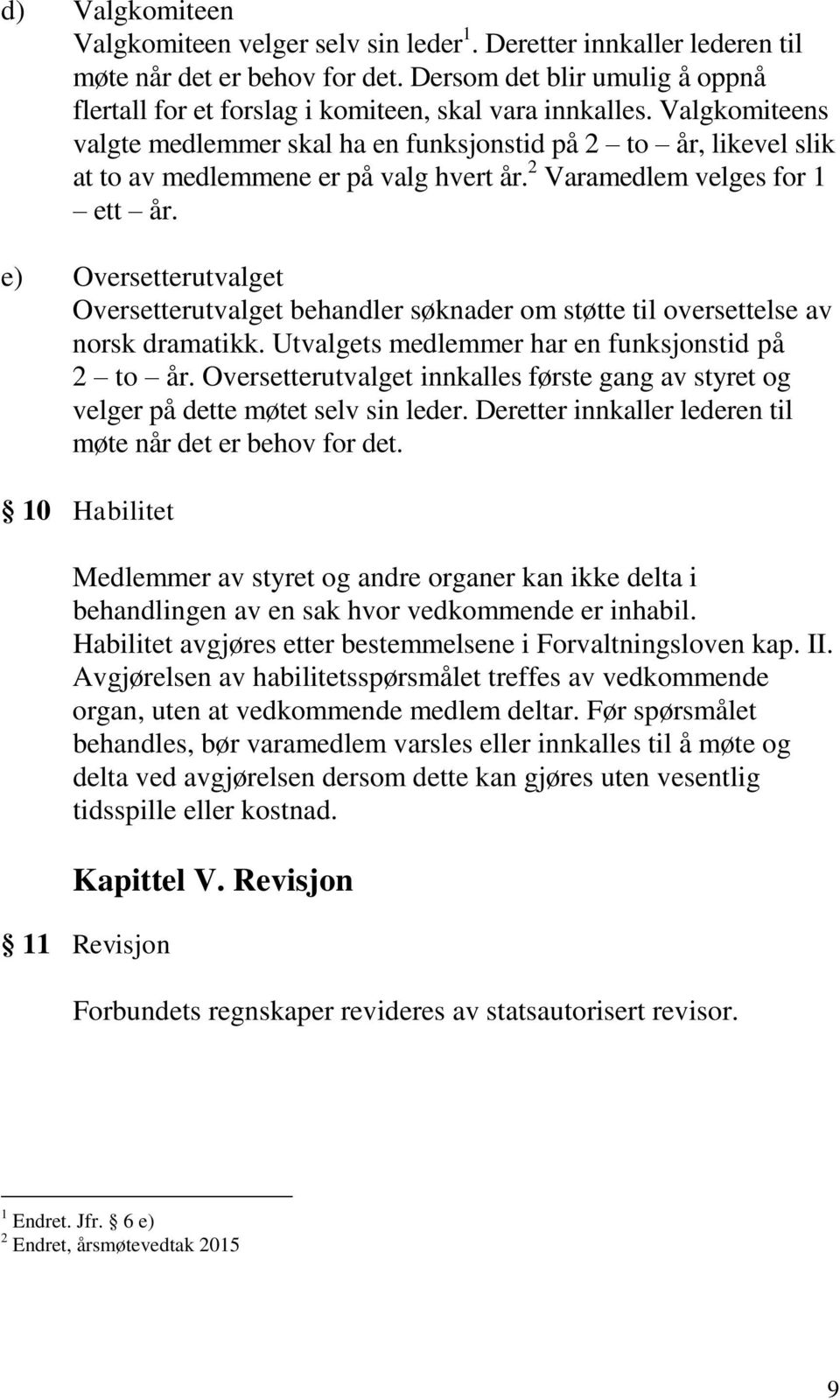 Valgkomiteens valgte medlemmer skal ha en funksjonstid på 2 to år, likevel slik at to av medlemmene er på valg hvert år. 2 Varamedlem velges for 1 ett år.