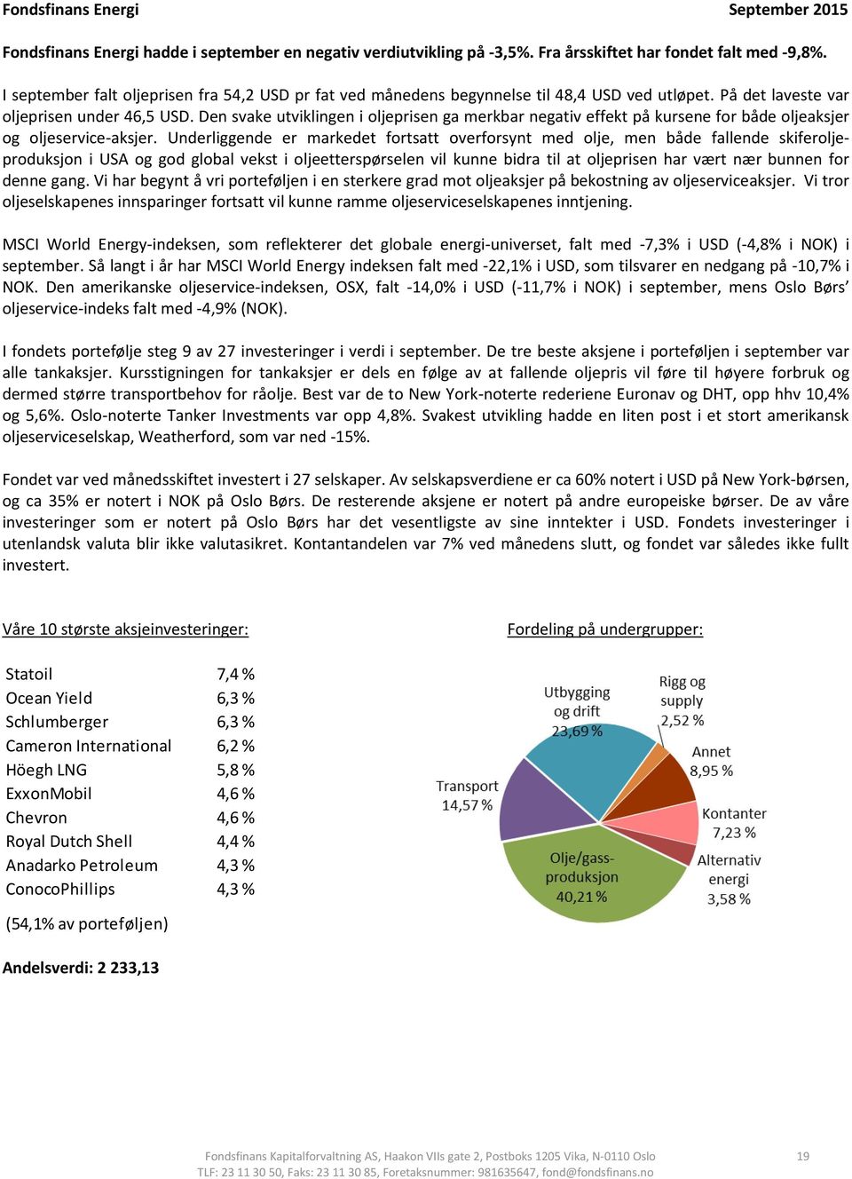 Den svake utviklingen i oljeprisen ga merkbar negativ effekt på kursene for både oljeaksjer og oljeservice-aksjer.