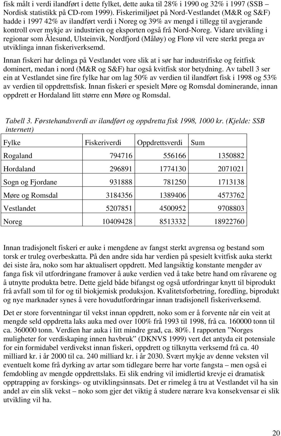 Vidare utvikling i regionar som Ålesund, Ulsteinvik, Nordfjord (Måløy) og Florø vil vere sterkt prega av utviklinga innan fiskeriverksemd.