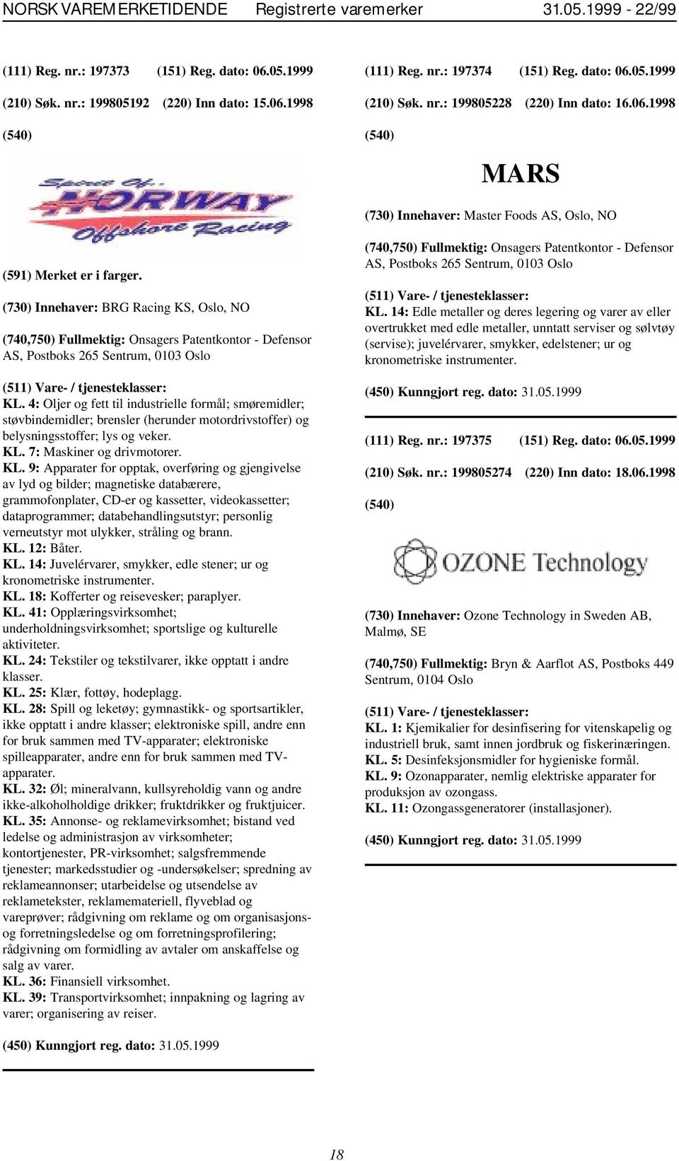 (730) Innehaver: BRG Racing KS, Oslo, NO (740,750) Fullmektig: Onsagers Patentkontor - Defensor AS, Postboks 265 Sentrum, 0103 Oslo KL.