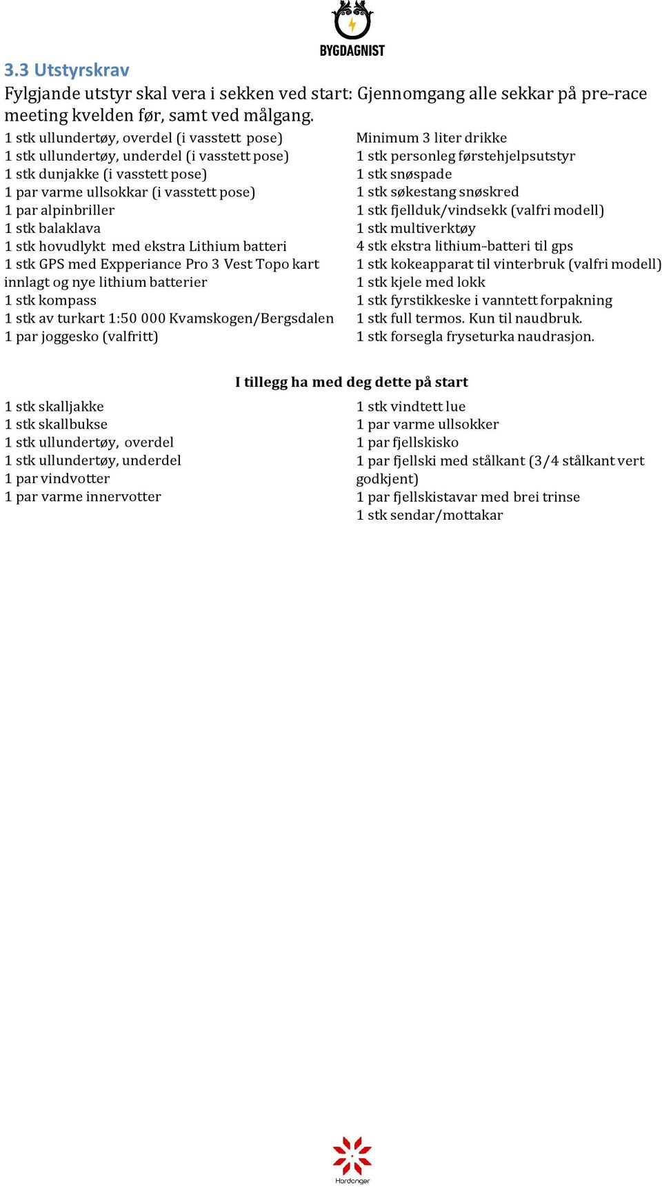 1 stk hovudlykt med ekstra Lithium batteri 1 stk GPS med Expperiance Pro 3 Vest Topo kart innlagt og nye lithium batterier 1 stk kompass 1 stk av turkart 1:50 000 Kvamskogen/Bergsdalen 1 par joggesko