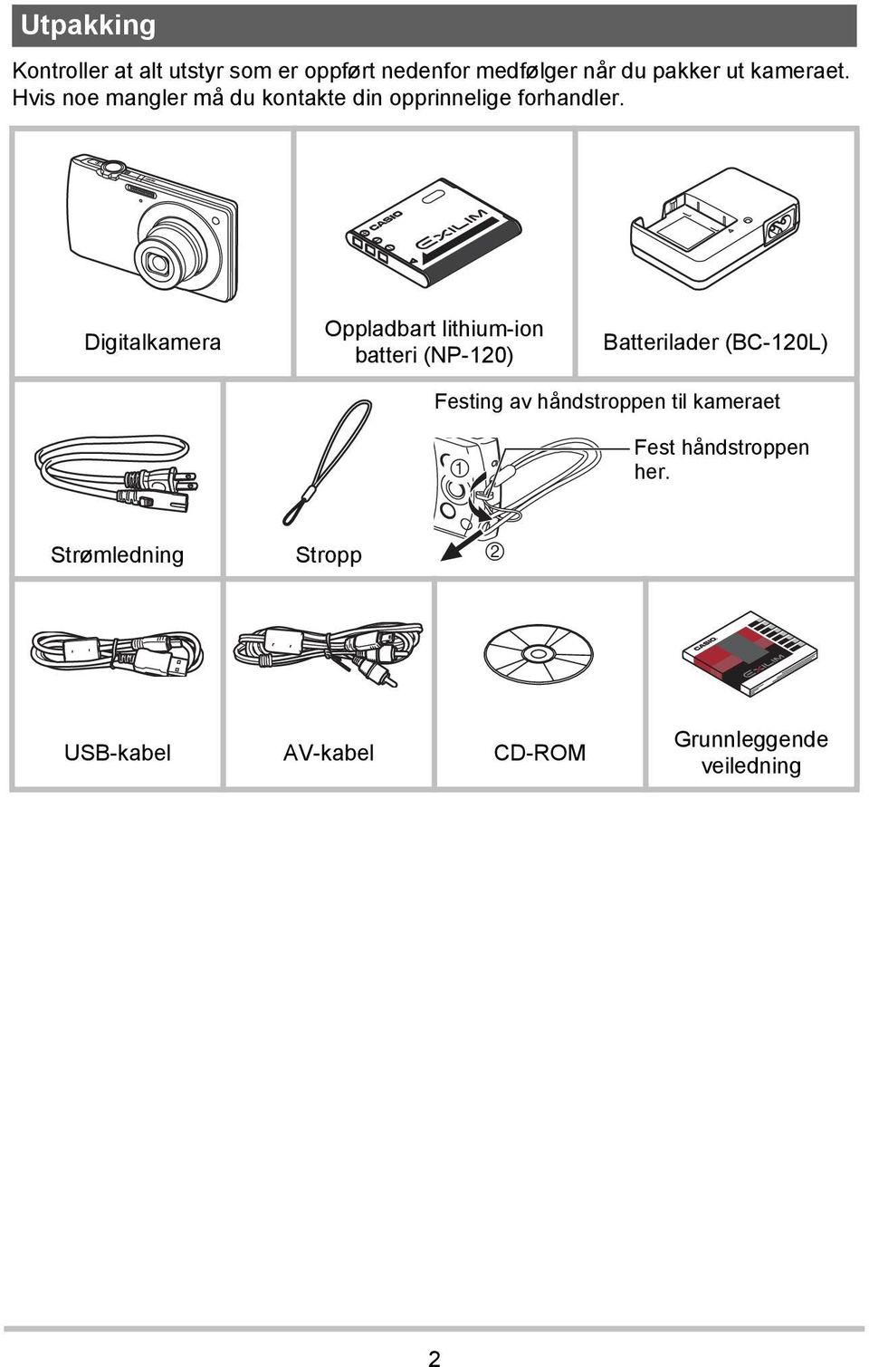 Digitalkamera Oppladbart lithium-ion batteri (NP-120) Batterilader (BC-120L) Festing av