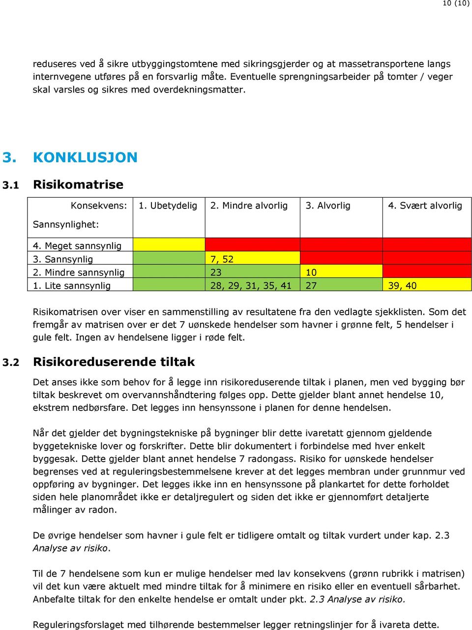 Svært alvorlig Sannsynlighet: 4. Meget sannsynlig 3. Sannsynlig 7, 52 2. Mindre sannsynlig 23 10 1.