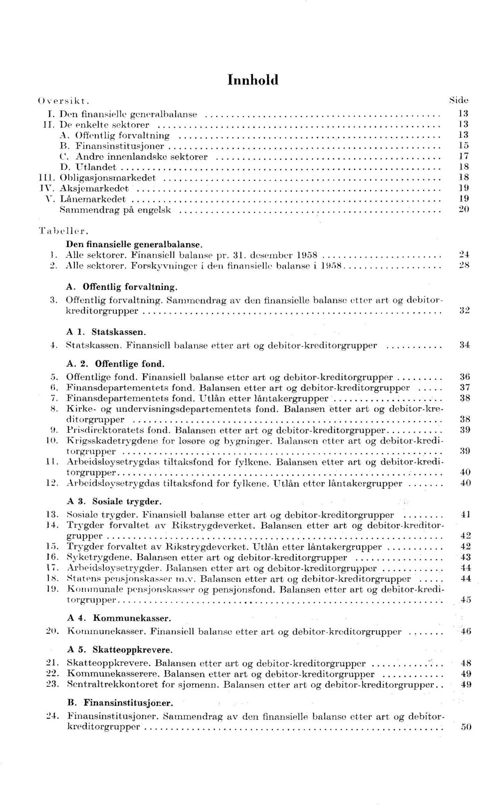 Offentlig forvaltning. 3. Offentlig forvaltning. Sammendrag av den finansielle balanse etter art og debitorkreditorgrupper Side 3 3 3 5 7 8 8 9 9 20 24 28 32 A. Statskassen.