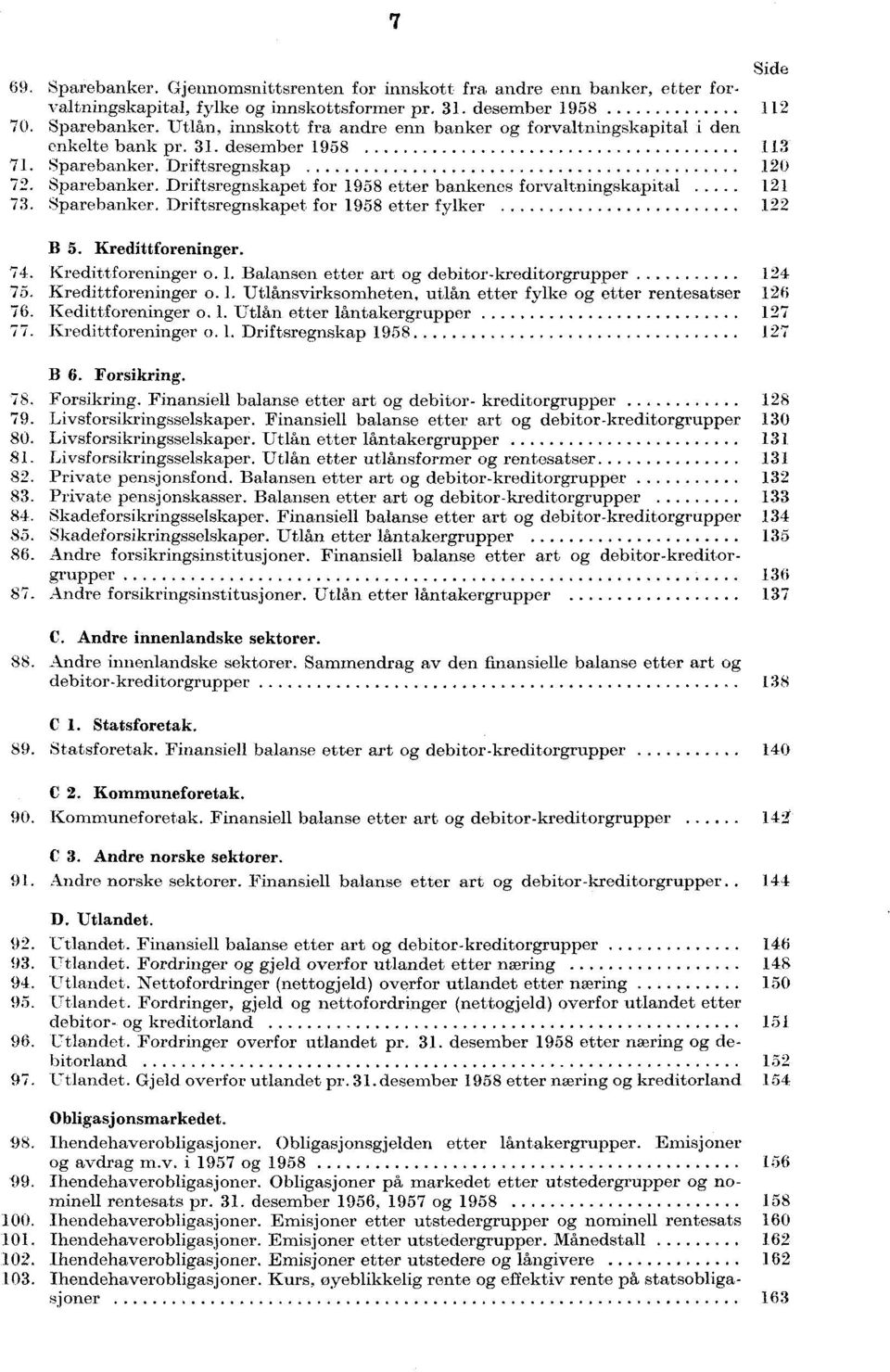 Kredittforeninger. 74. Kredittforeninger o.. Balansen etter art og debitor-kreditorgrupper..... 24 75. Kredittforeninger o.. Utlånsvirksomheten, utlån etter fylke og etter rentesatser 26 76.