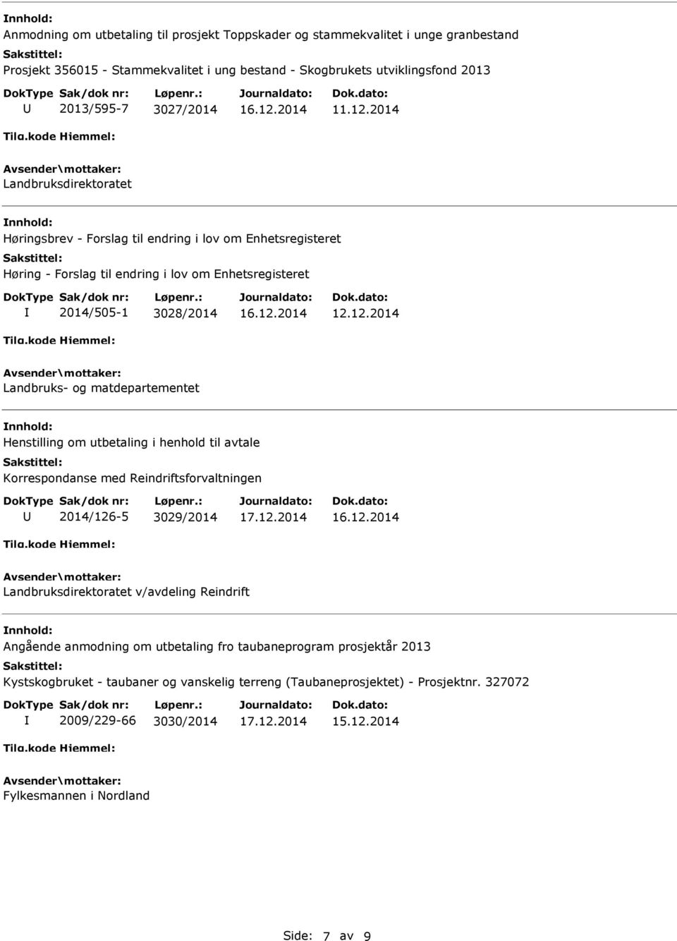 matdepartementet Henstilling om utbetaling i henhold til avtale Korrespondanse med Reindriftsforvaltningen 2014/126-5 3029/2014 Landbruksdirektoratet v/avdeling Reindrift Angående anmodning