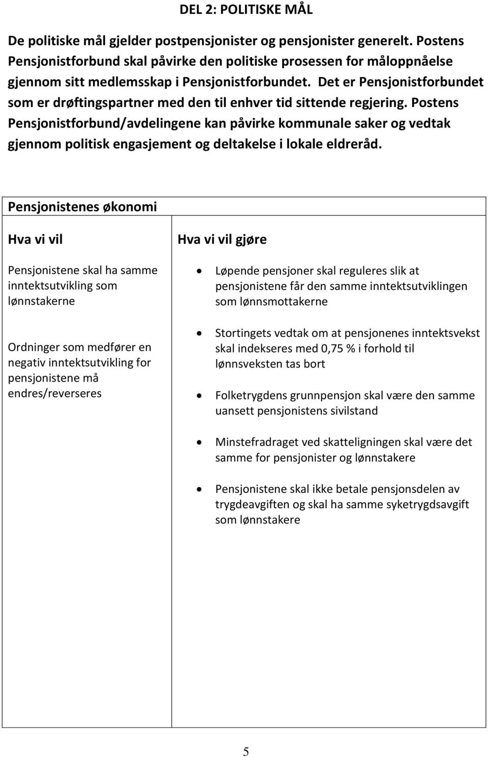 Det er Pensjonistforbundet som er drøftingspartner med den til enhver tid sittende regjering.