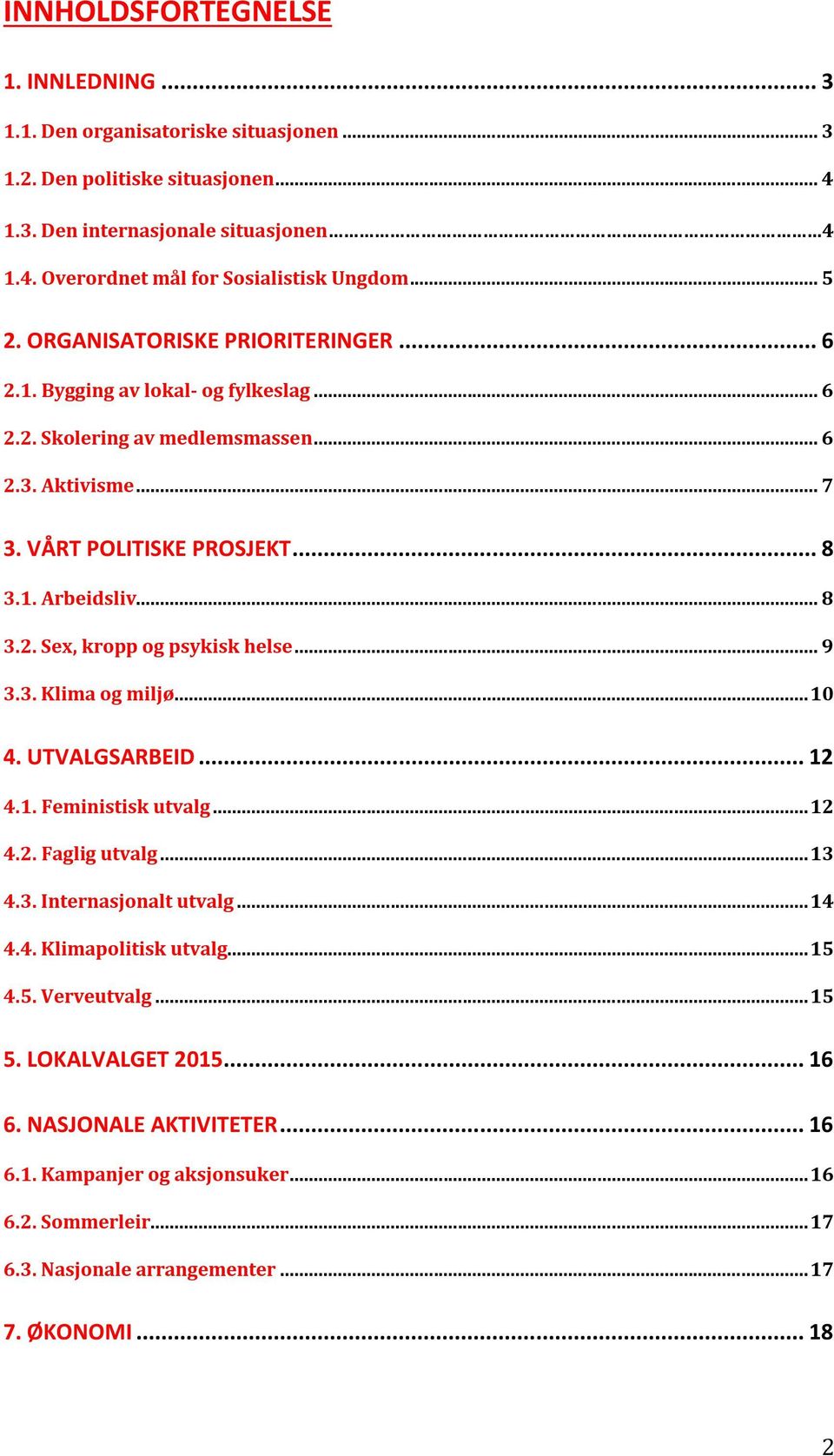 .. 9 3.3. Klima og miljø... 10 4. UTVALGSARBEID... 12 4.1. Feministisk utvalg... 12 4.2. Faglig utvalg... 13 4.3. Internasjonalt utvalg... 14 4.4. Klimapolitisk utvalg... 15 4.5. Verveutvalg... 15 5.