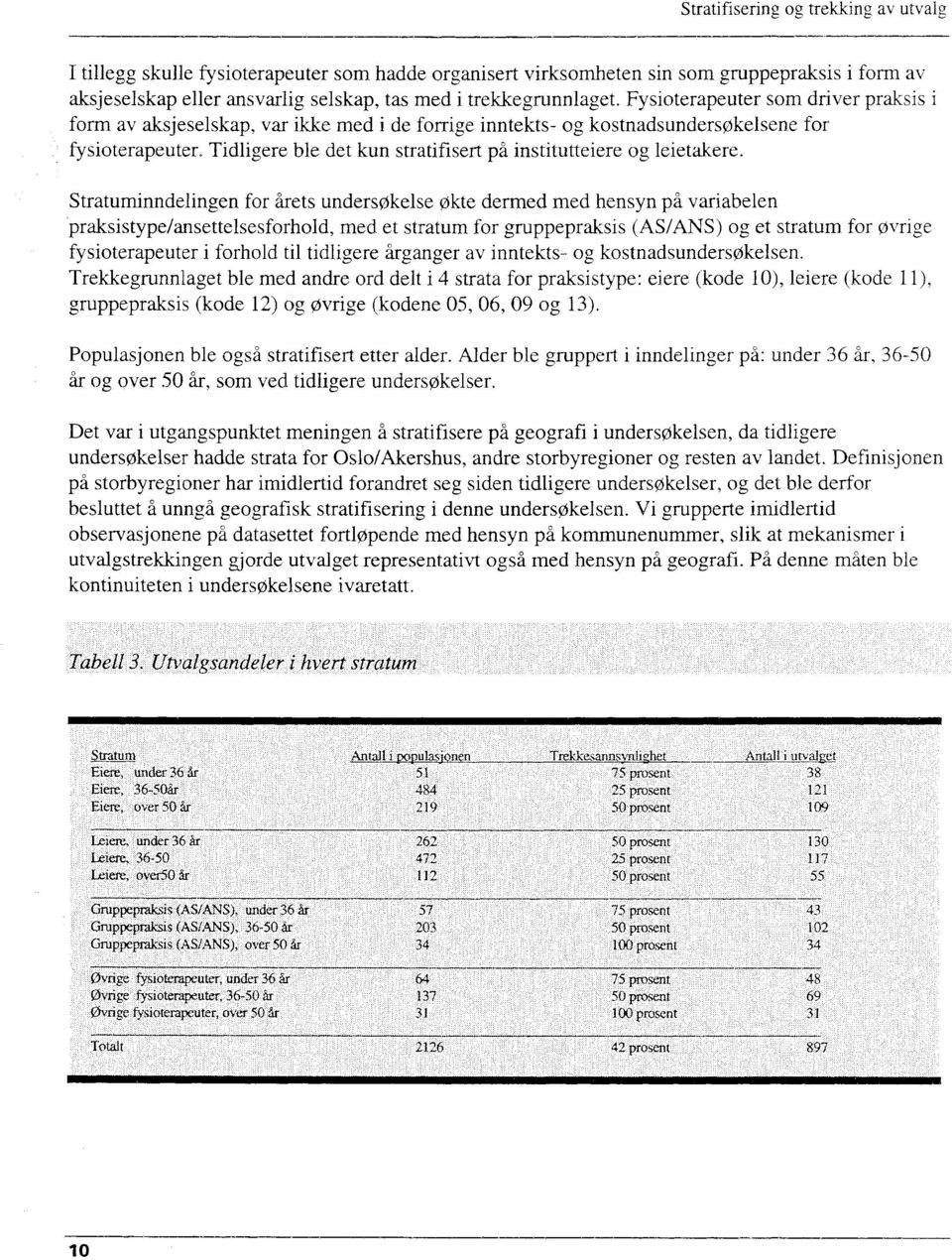 Tidligere ble det kun stratifisert på institutteiere og leietakere.