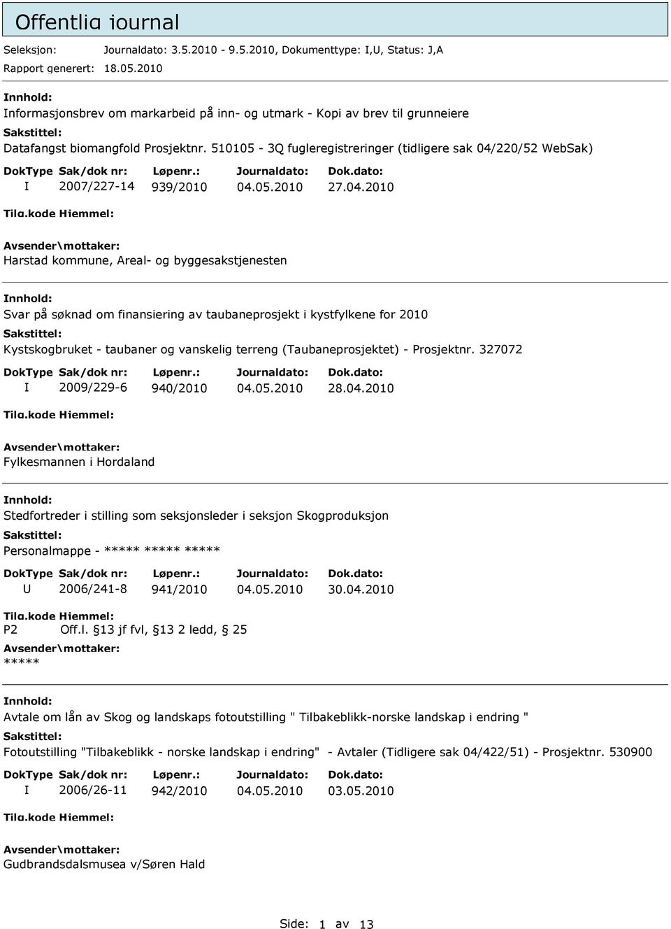 510105-3Q fugleregistreringer (tidligere sak 04/