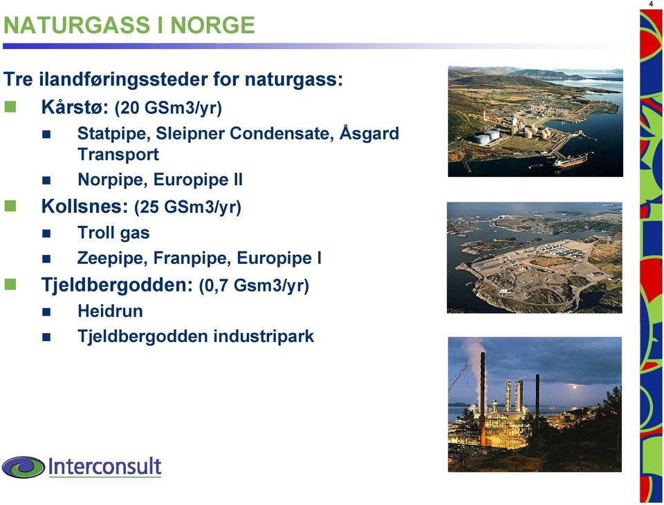 Europipe II Kollsnes: (25 GSm3/yr) Troll gas Zeepipe, Franpipe,