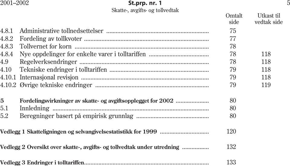 .. 79 119 5 Fordelingsvirkninger av skatte- og avgiftsopplegget for 2002... 80 5.1 Innledning... 80 5.2 Beregninger basert på empirisk grunnlag.