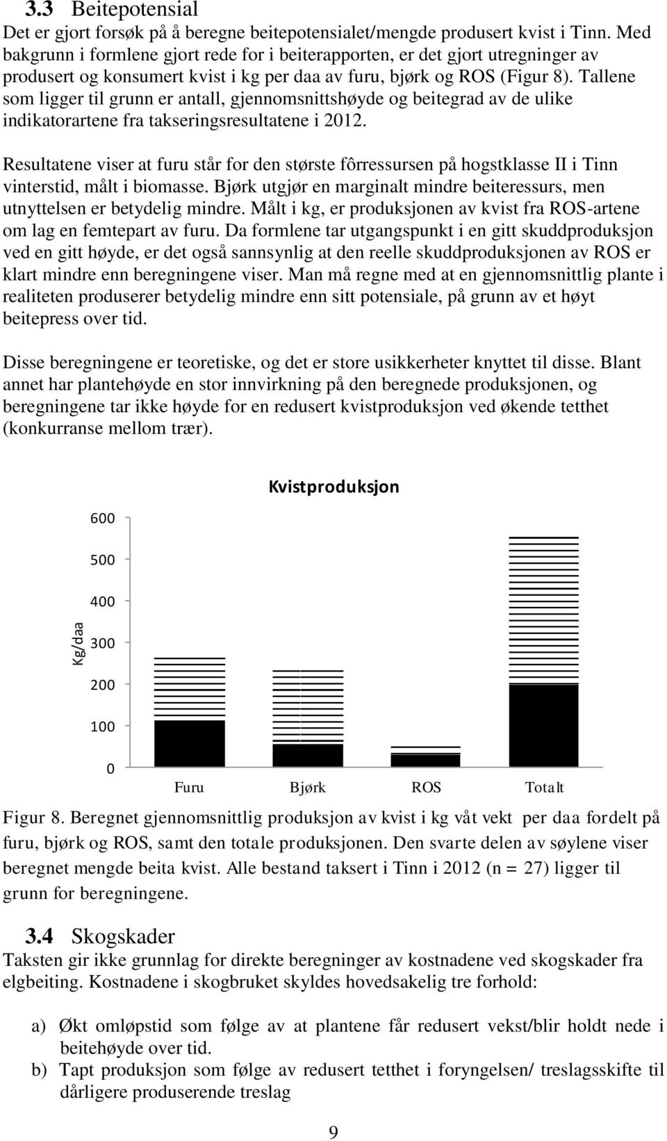 Tallene som ligger til grunn er antall, gjennomsnittshøyde og beitegrad av de ulike indikatorartene fra takseringsresultatene i 2012.