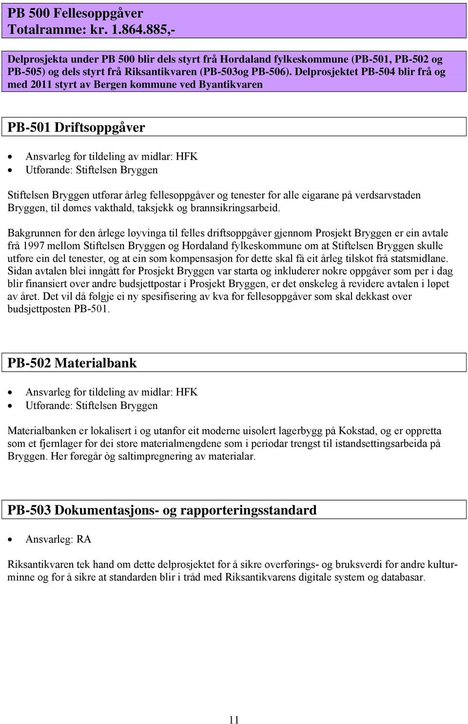 utførar årleg fellesoppgåver og tenester for alle eigarane på verdsarvstaden Bryggen, til dømes vakthald, taksjekk og brannsikringsarbeid.