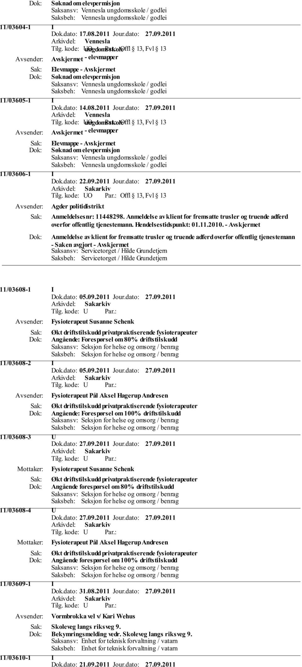 - Anmeldelse av klient for fremsatte trusler og truende adferd overfor offentlig tjenestemann - Saken avgjort - Saksansv: Servicetorget / Hilde Grundetjern Saksbeh: Servicetorget / Hilde Grundetjern