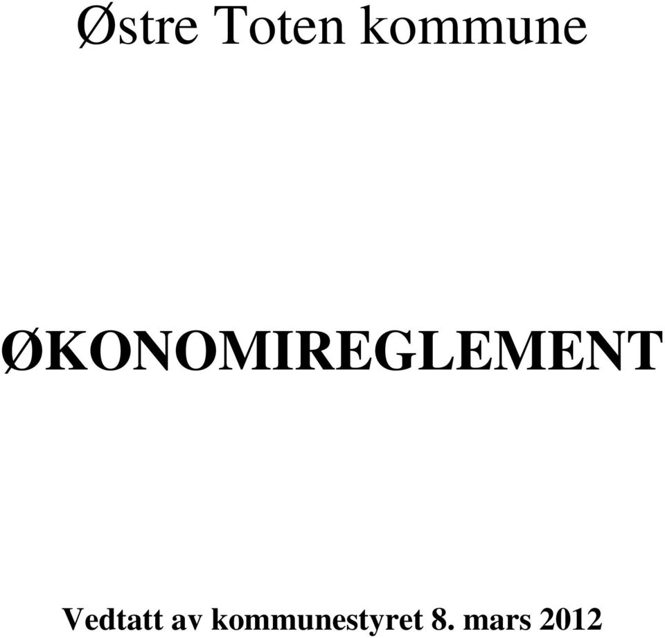 ØKONOMIREGLEMENT