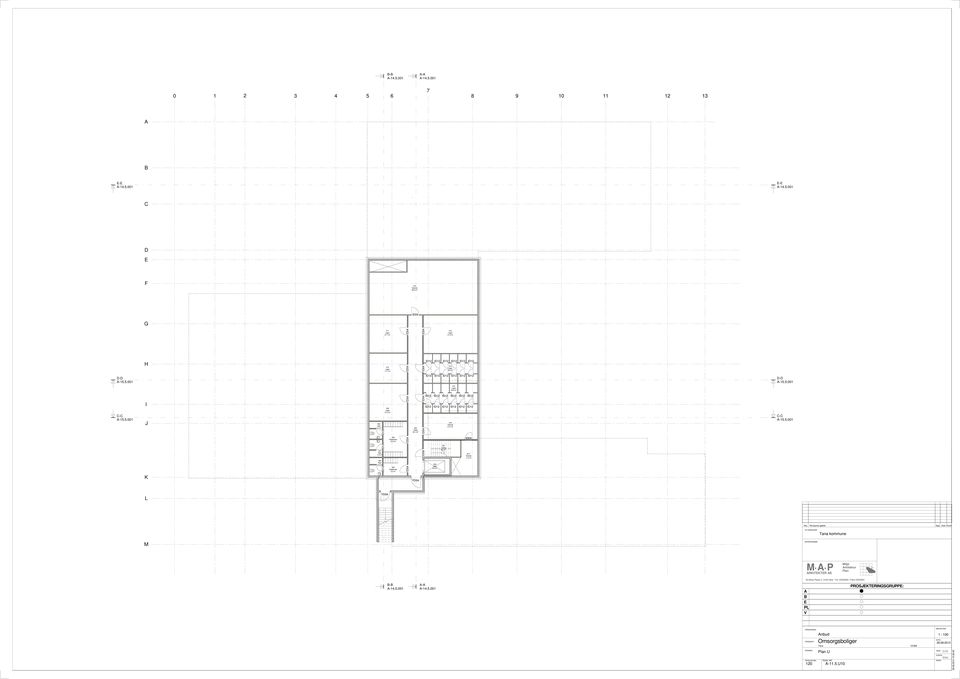 8 m² ID12 ID12 ID12 ID12 ID12 ID12 ID12 ID12 ID12 ID12 ID12 ID12 016 Teknisk 21.5 m² D-D C-C 006 Garderobe 12.9 m² K 007 3.3 m² 005 3.