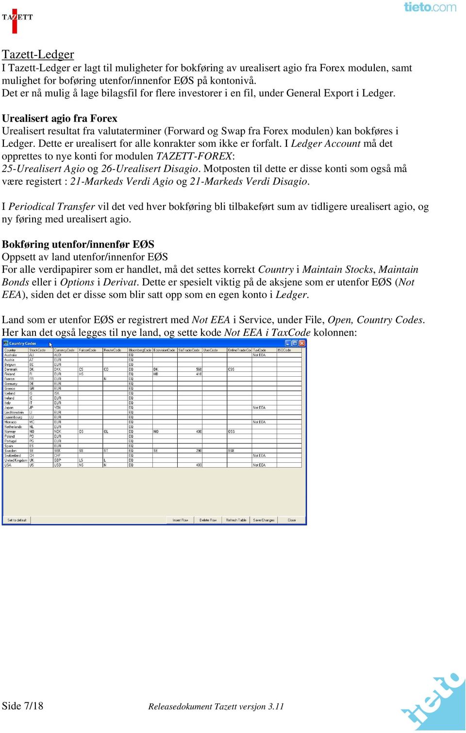 Urealisert agio fra Forex Urealisert resultat fra valutaterminer (Forward og Swap fra Forex modulen) kan bokføres i Ledger. Dette er urealisert for alle konrakter som ikke er forfalt.