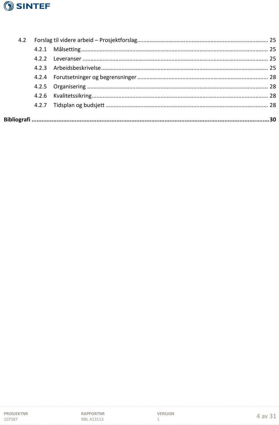 .. 28 4.2.5 Organisering... 28 4.2.6 Kvalitetssikring... 28 4.2.7 Tidsplan og budsjett.