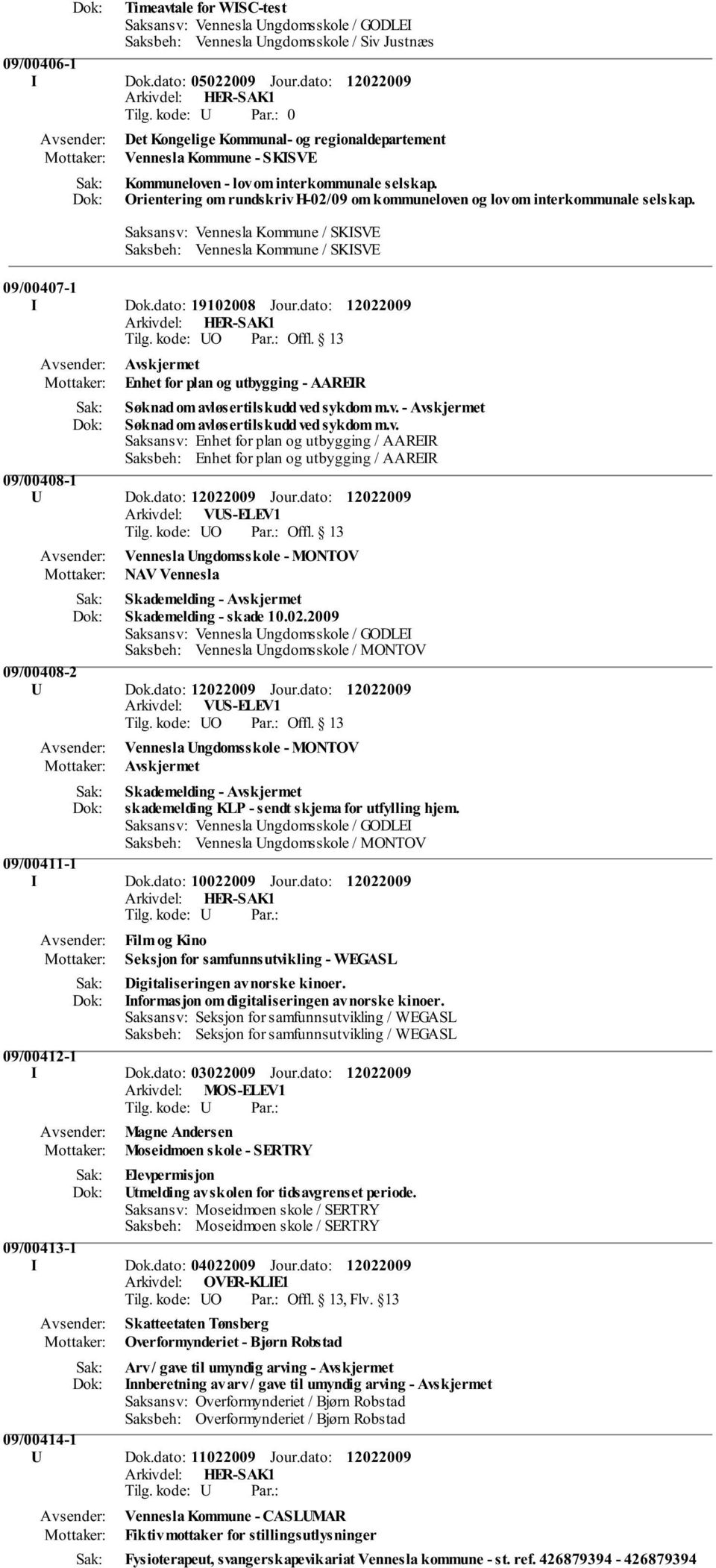 Orientering om rundskriv H-02/09 om kommuneloven og lov om interkommunale selskap. Saksansv: Vennesla Kommune / SKISVE Saksbeh: Vennesla Kommune / SKISVE 09/00407-1 I Dok.dato: 19102008 Jour.