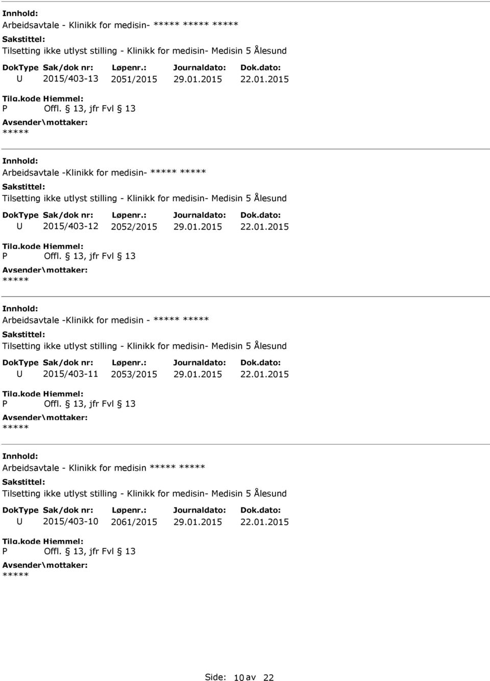 Arbeidsavtale -Klinikk for medisin - 2015/403-11 2053/2015