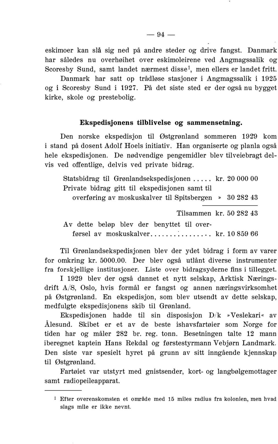 Danmark har satt op trådløse stasjoner i Angmagssalik i 1925 og i Scoresby Sund i 1927. På det siste sted er der også nu bygget kirke, skole og prestebolig.