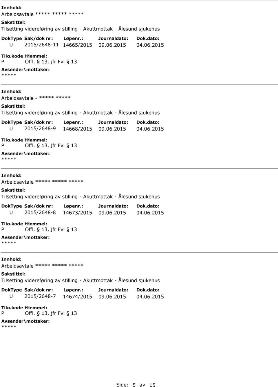 Arbeidsavtale 2015/2648-8 14673/2015