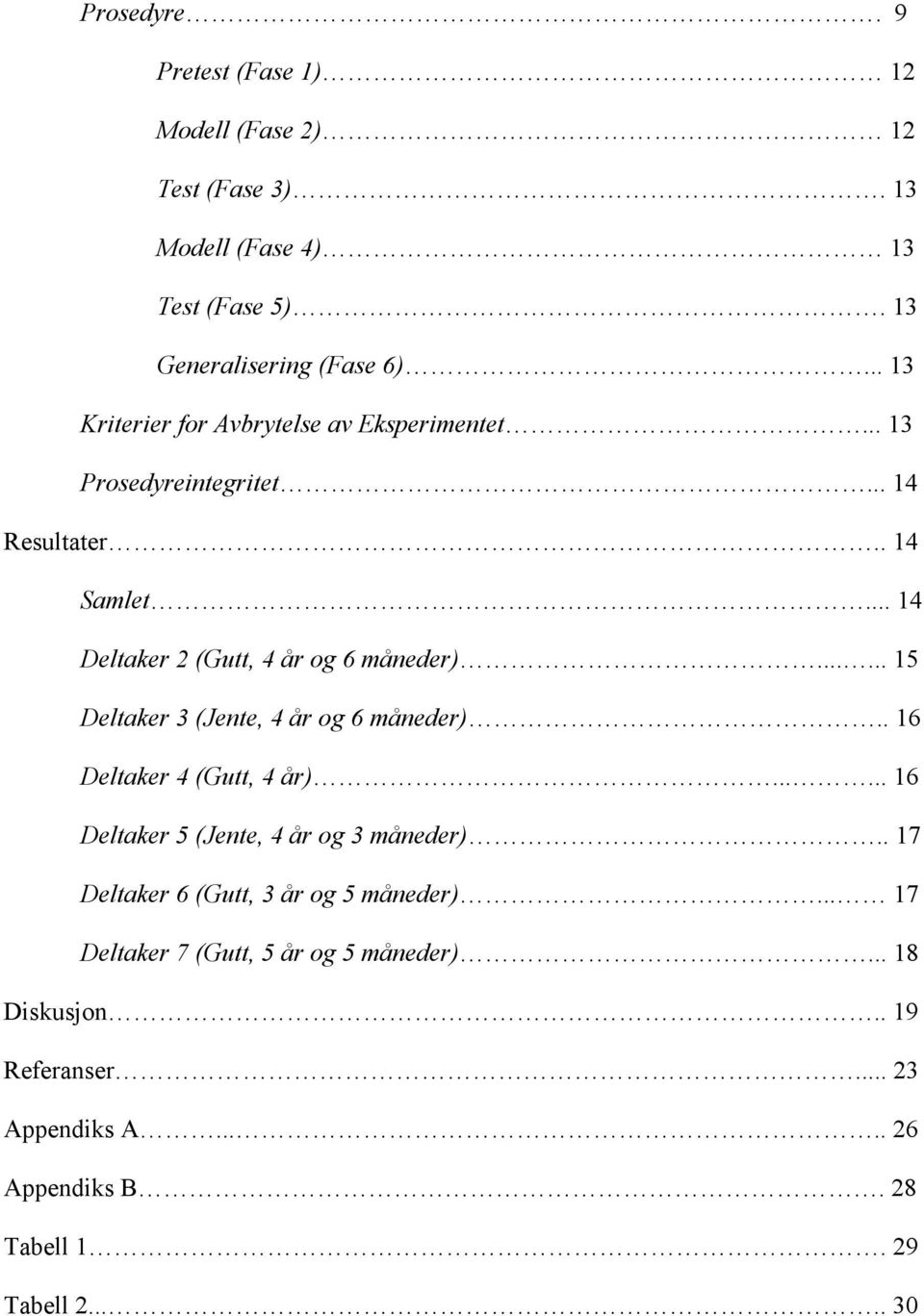 ..... 15 Deltaker 3 (Jente, 4 år og 6 måneder).. 16 Deltaker 4 (Gutt, 4 år)...... 16 Deltaker 5 (Jente, 4 år og 3 måneder).