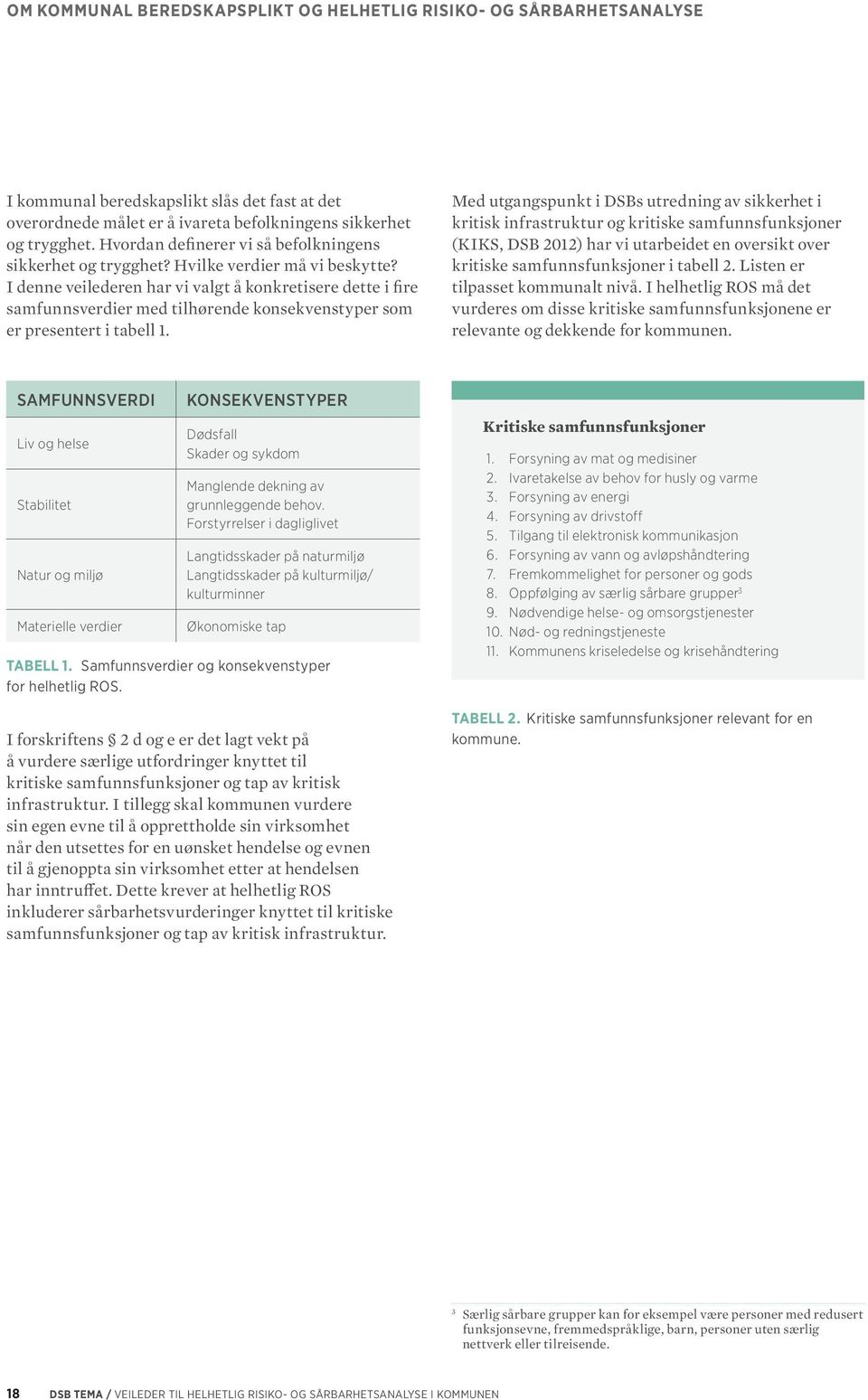 I denne veilederen har vi valgt å konkretisere dette i fire samfunnsverdier med tilhørende konsekvenstyper som er presentert i tabell 1.