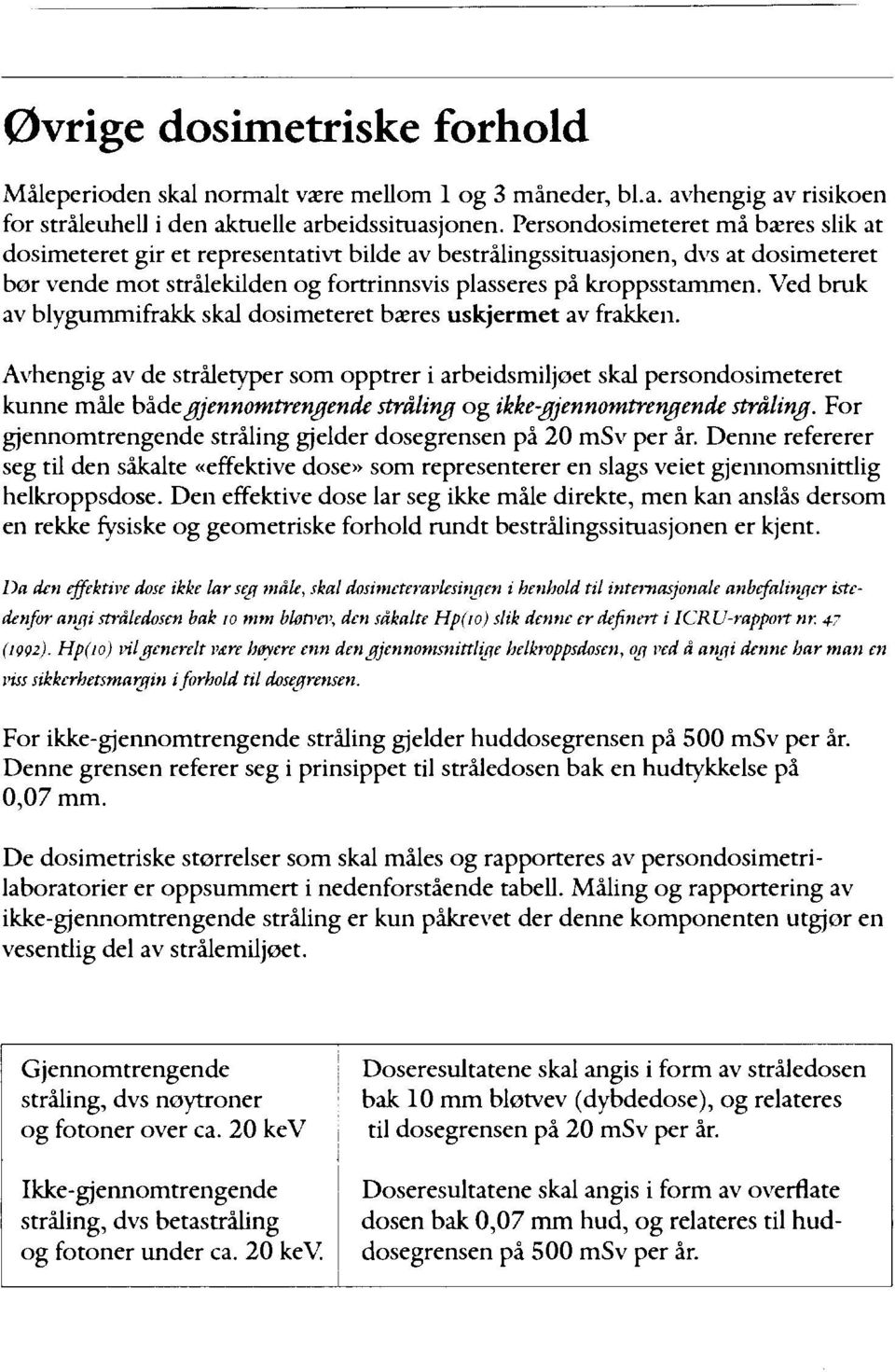 Ved bruk av blygummifrakk skal dosimeteret bæres uskjermet av frakken.