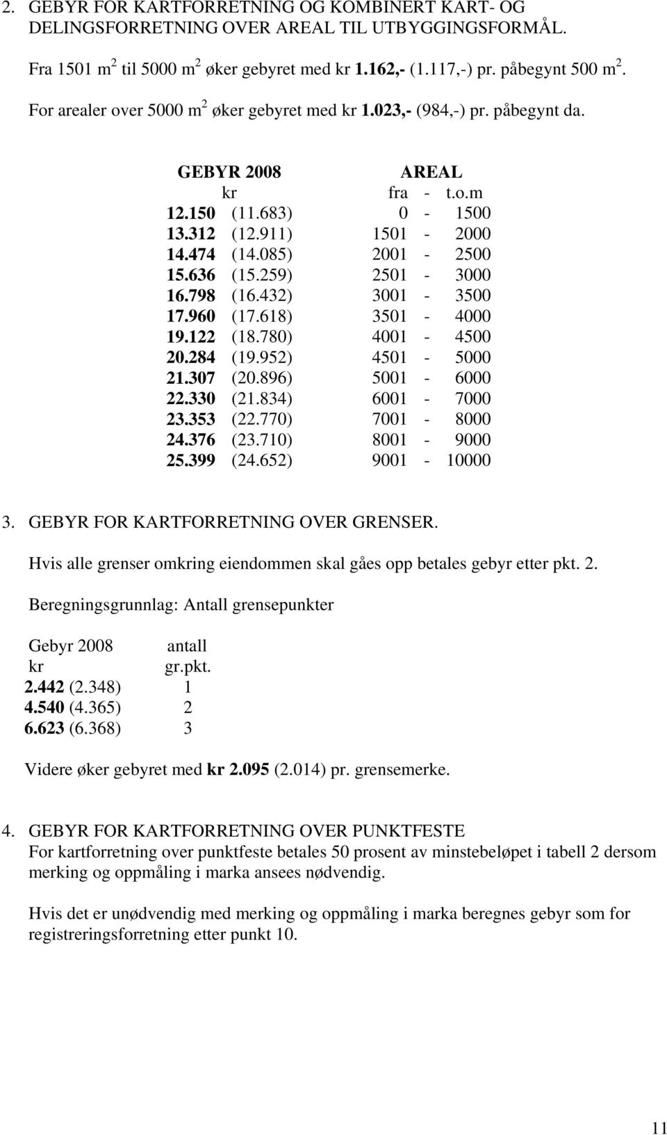 259) 2501-3000 16.798 (16.432) 3001-3500 17.960 (17.618) 3501-4000 19.122 (18.780) 4001-4500 20.284 (19.952) 4501-5000 21.307 (20.896) 5001-6000 22.330 (21.834) 6001-7000 23.353 (22.770) 7001-8000 24.