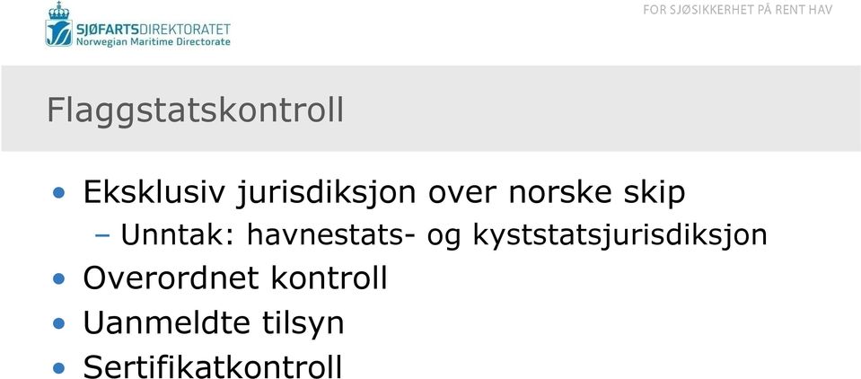 havnestats- og kyststatsjurisdiksjon