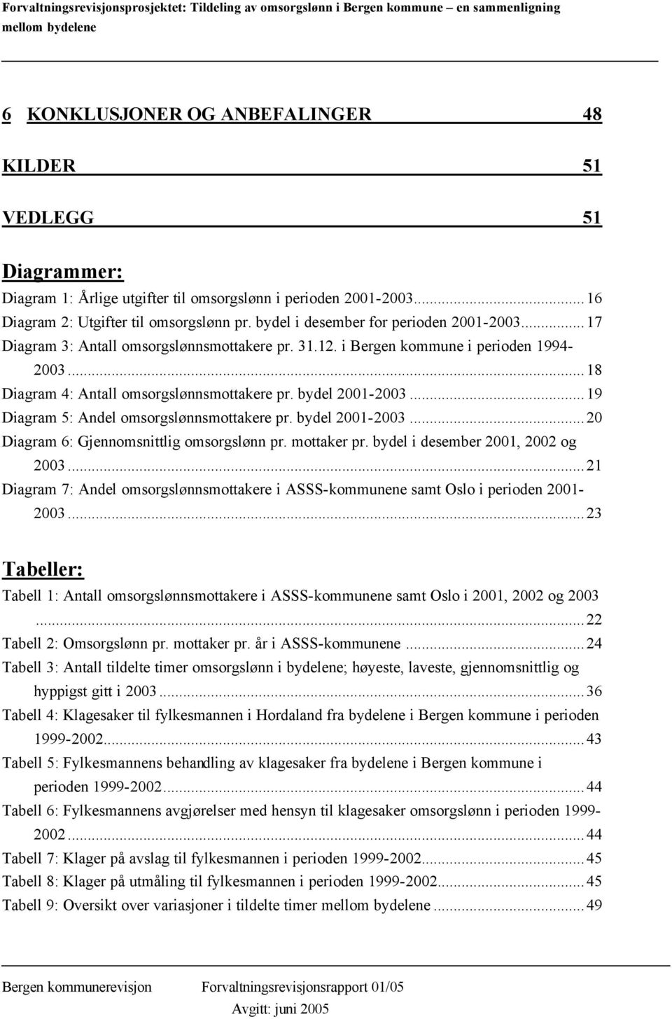 ..19 Diagram 5: Andel omsorgslønnsmottakere pr. bydel 2001-2003...20 Diagram 6: Gjennomsnittlig omsorgslønn pr. mottaker pr. bydel i desember 2001, 2002 og 2003.