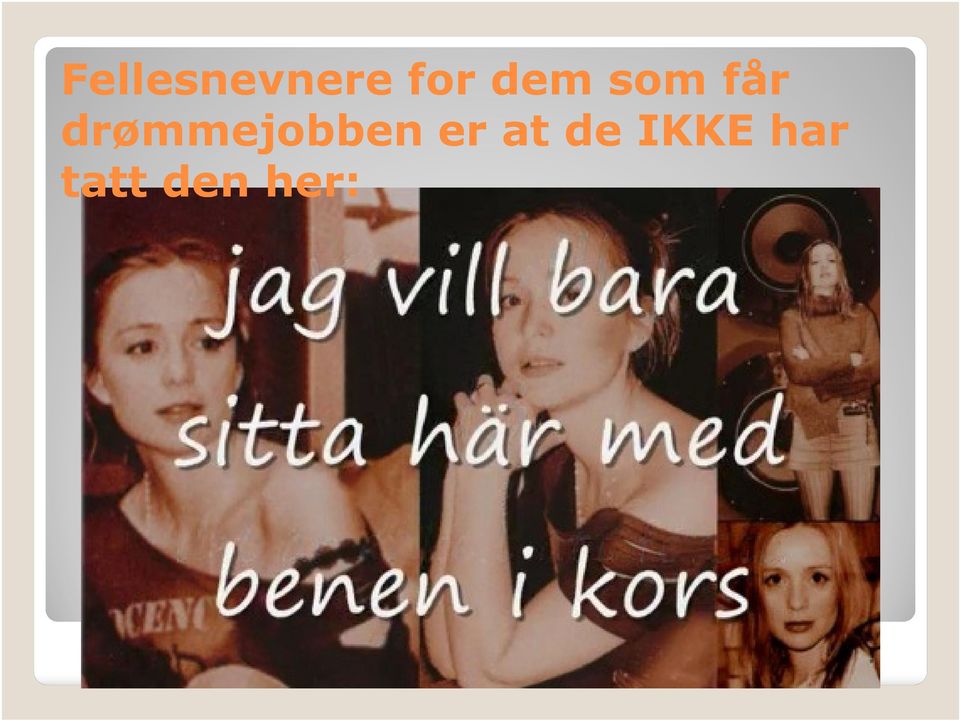 drømmejobben er at