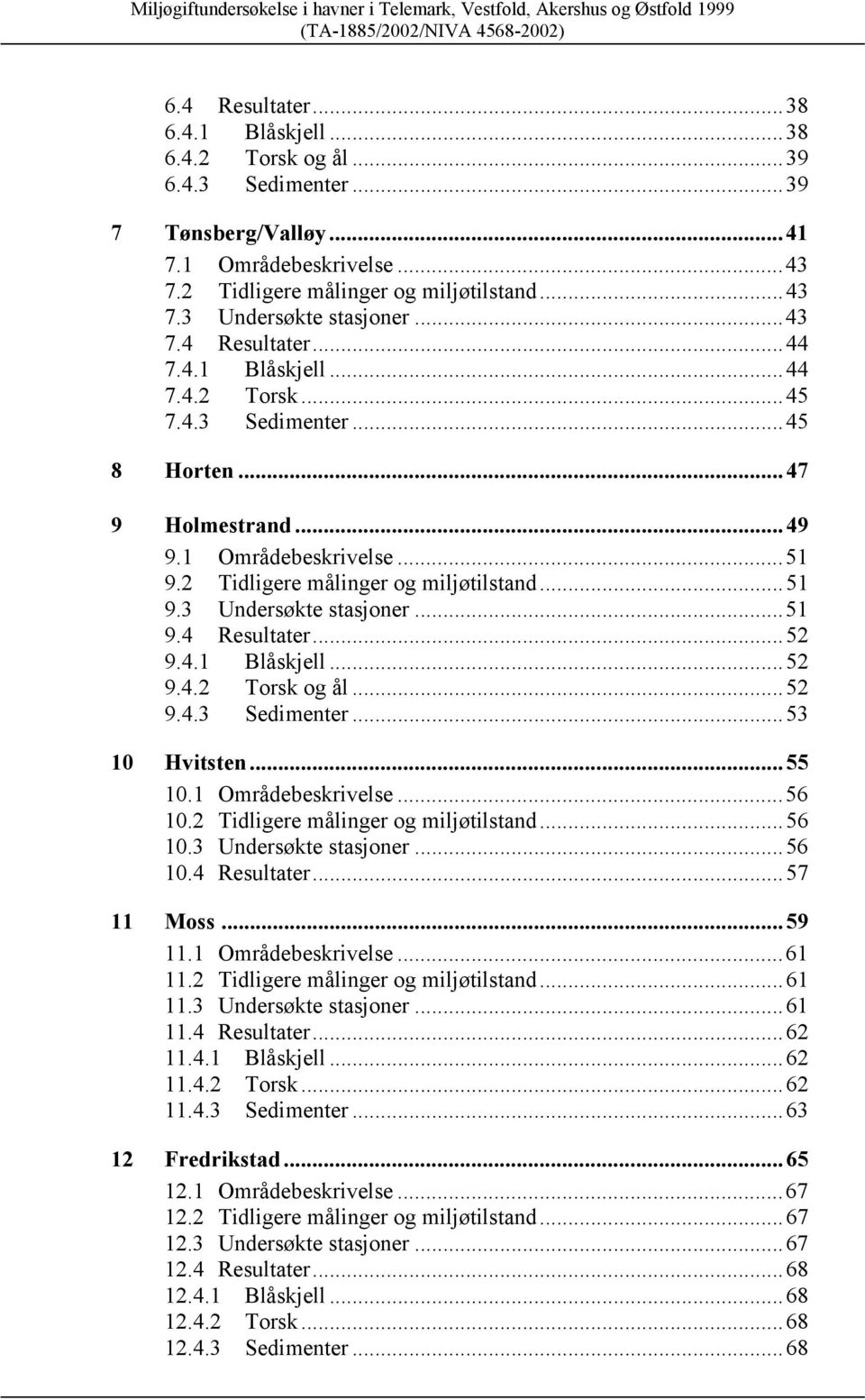 ..51 9.4 Resultater...52 9.4.1 Blåskjell...52 9.4.2 Torsk og ål...52 9.4.3 Sedimenter...53 1 Hvitsten...55 1.1 Områdebeskrivelse...56 1.2 Tidligere målinger og miljøtilstand...56 1.3 Undersøkte stasjoner.