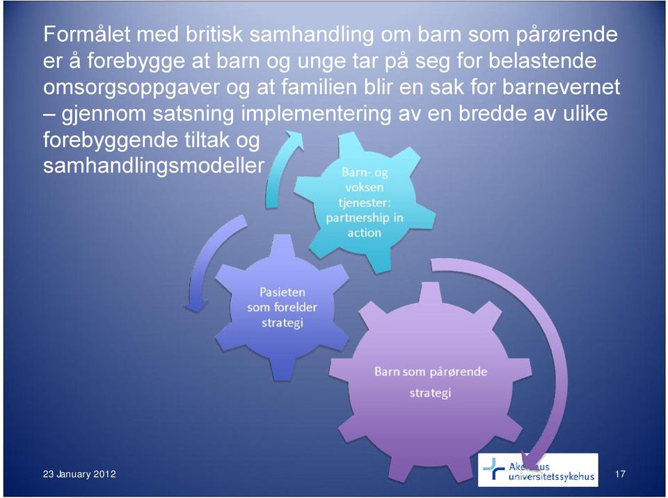 familien blir en sak for barnevernet gjennom satsning implementering av