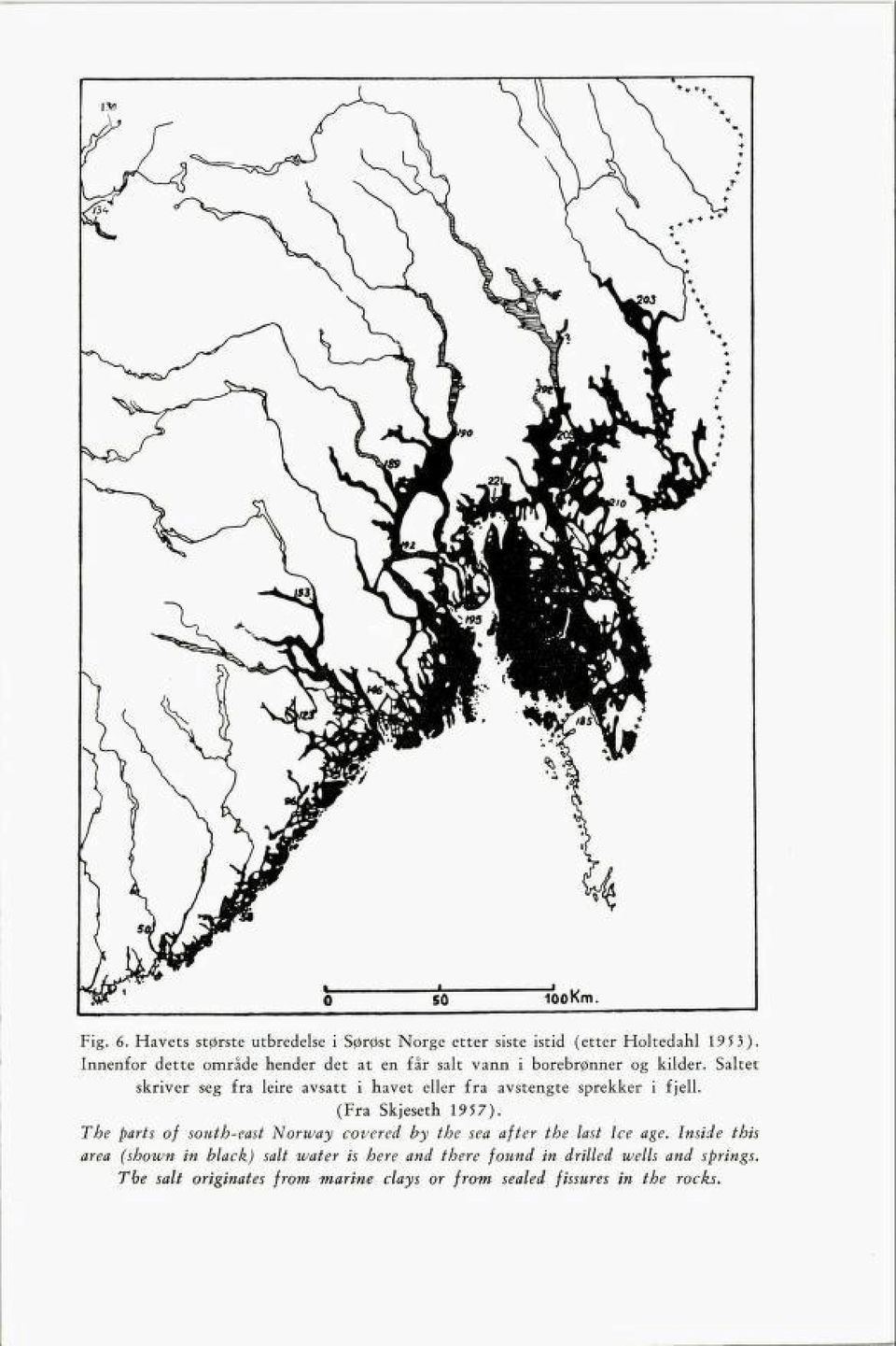 Saltet skriver seg fra leire avsatt i havet eller fra avstengte sprekker i fjell. (Fra Skjeseth 19 57).