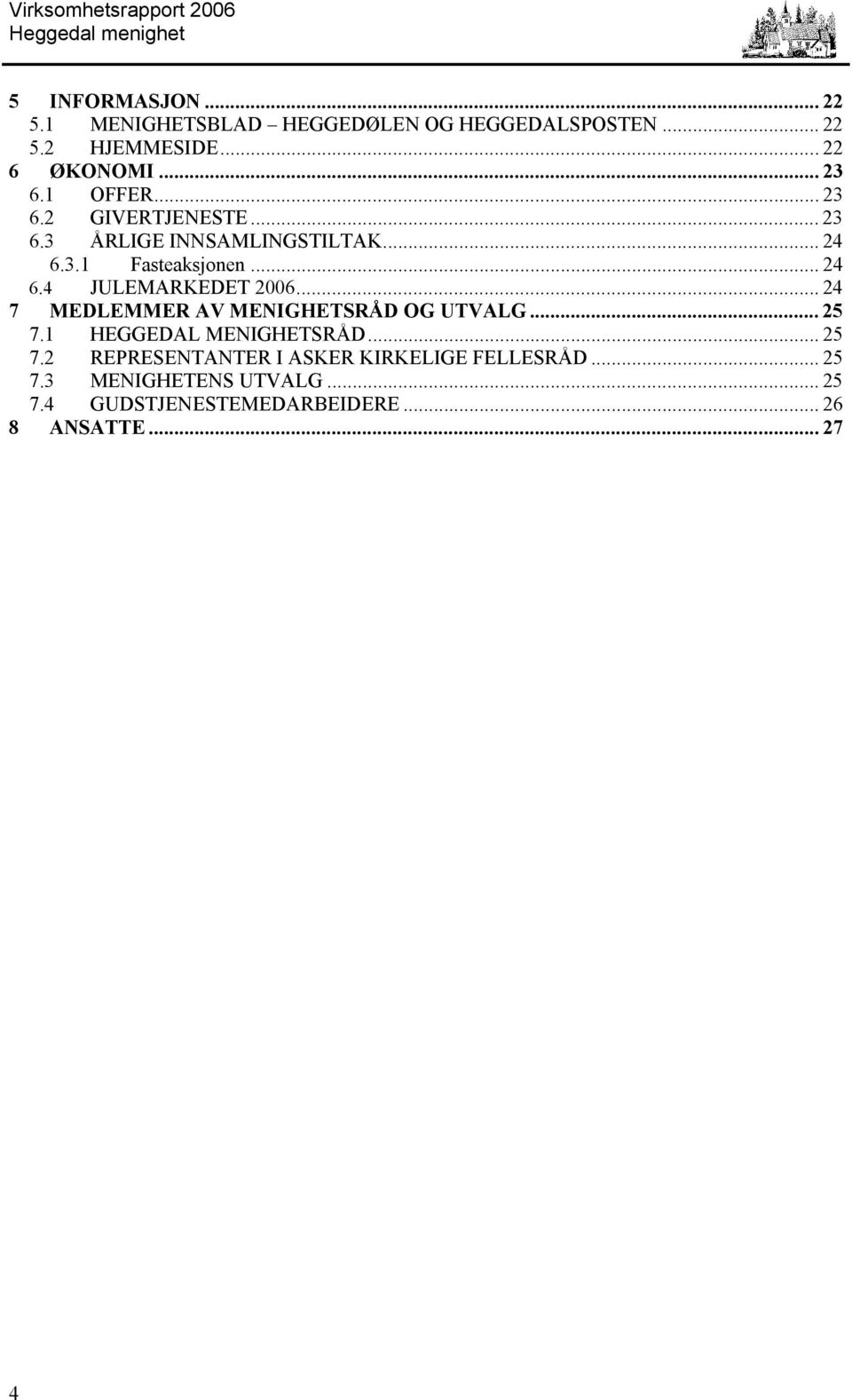 .. 24 7 MEDLEMMER AV MENIGHETSRÅD OG UTVALG... 25 7.1 HEGGEDAL MENIGHETSRÅD... 25 7.2 REPRESENTANTER I ASKER KIRKELIGE FELLESRÅD.