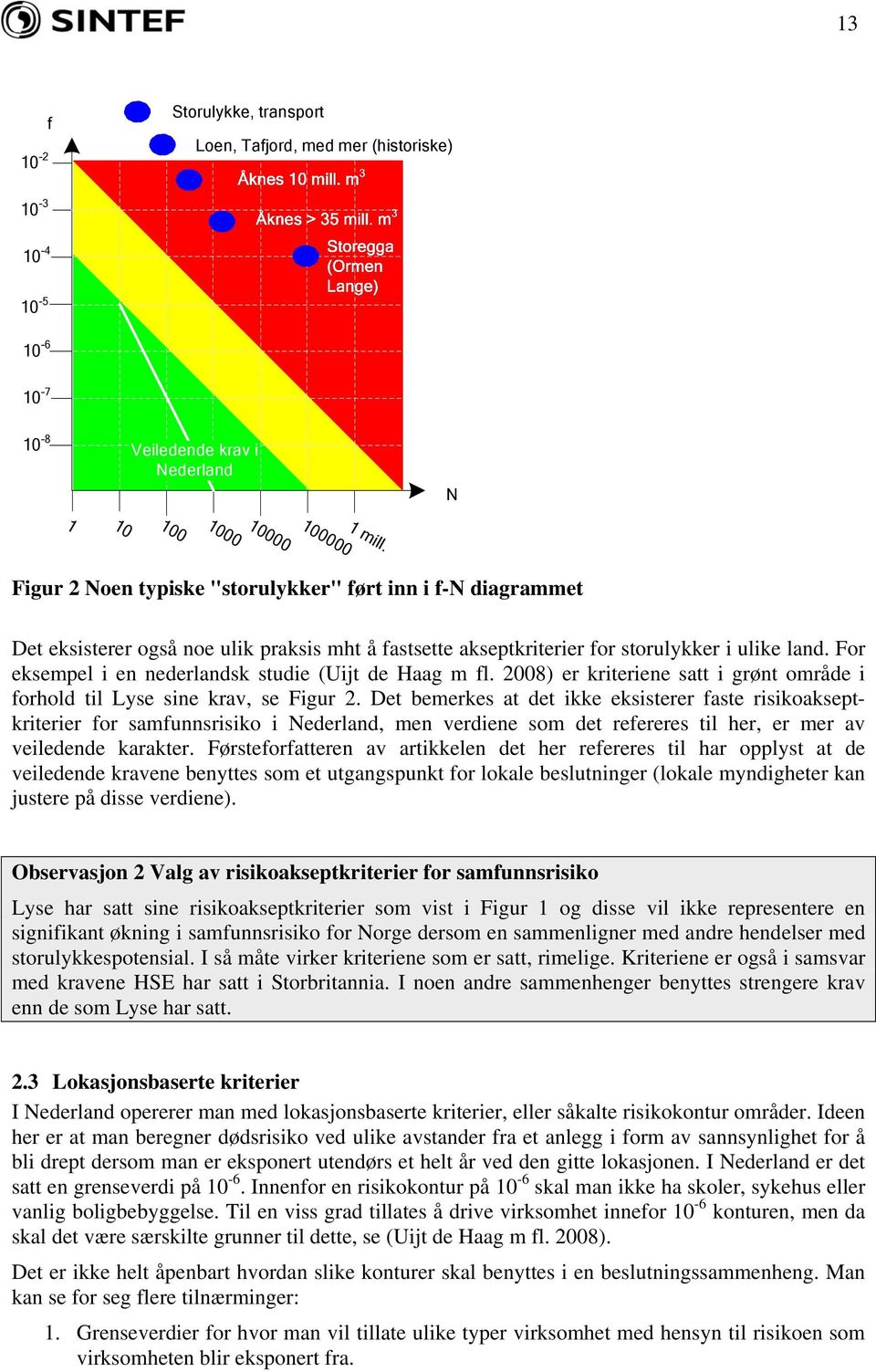 For eksempel i en nederlandsk studie (Uijt de Haag m fl. 2008) er kriteriene satt i grønt område i forhold til Lyse sine krav, se Figur 2.