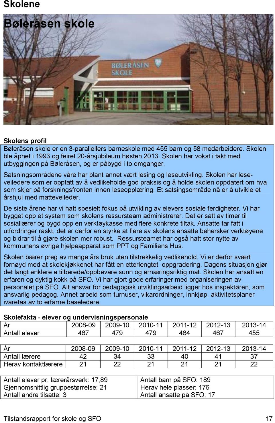 Skolen har leseveiledere som er opptatt av å vedlikeholde god praksis og å holde skolen oppdatert om hva som skjer på forskningsfronten innen leseopplæring.