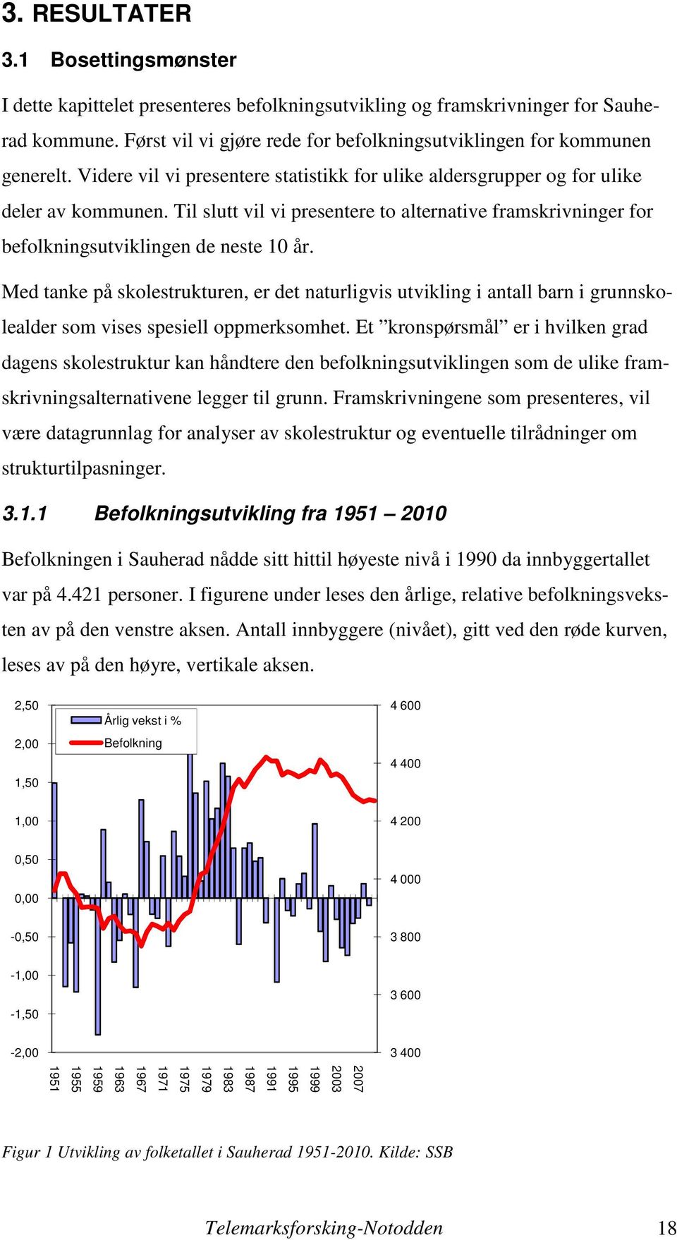 Til slutt vil vi presentere to alternative framskrivninger for befolkningsutviklingen de neste 10 år.