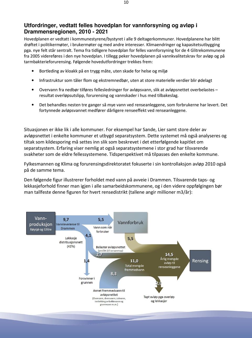 Tema fra tidligere hovedplan for felles vannforsyning for de 4 Glitrekommunene fra 2005 videreføres i den nye hovedplan.